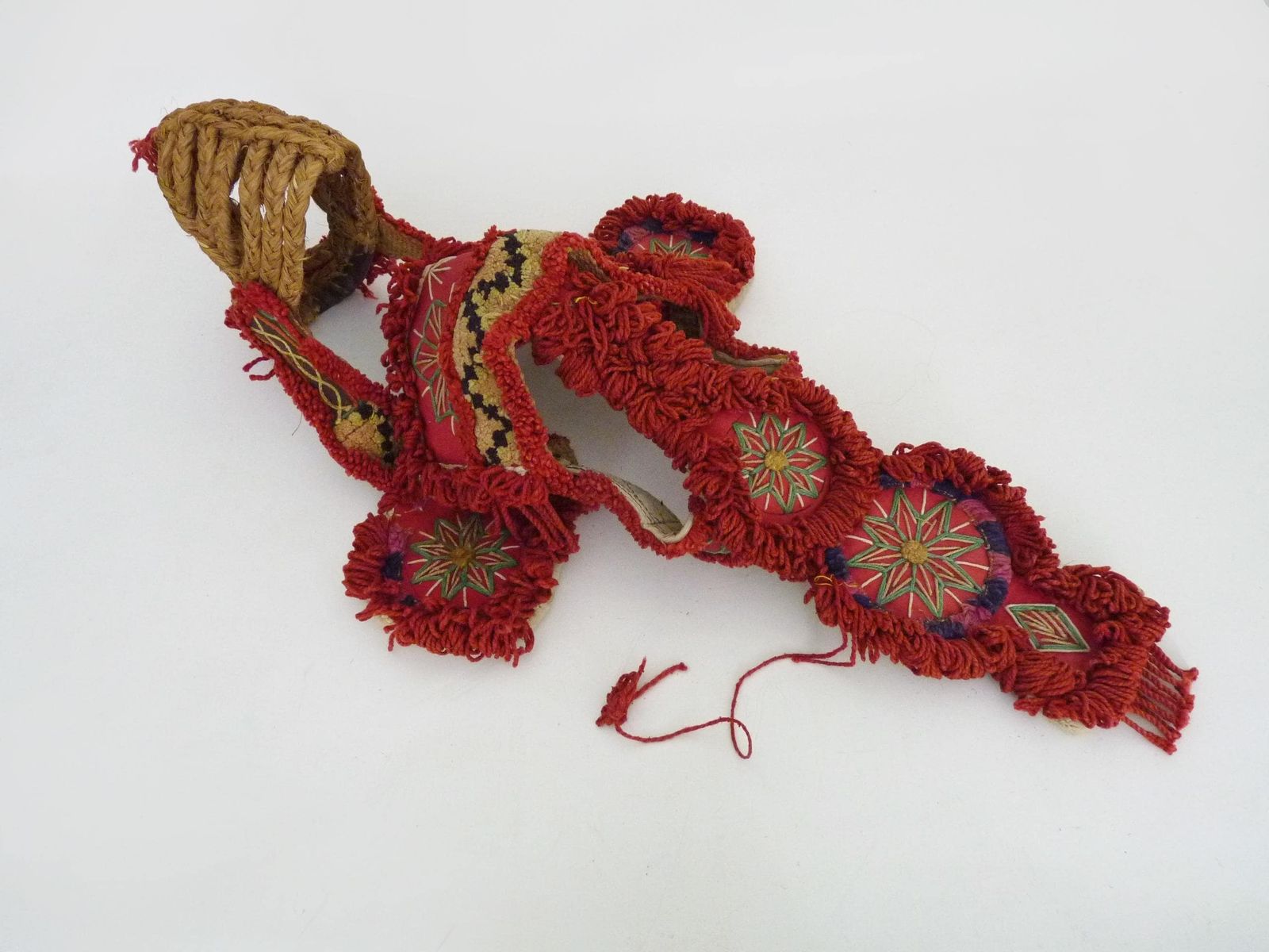 Traditional Spanish Donkey Harness Made Of Straw And Wool. Burro Taxi. 19th Century photo for sale