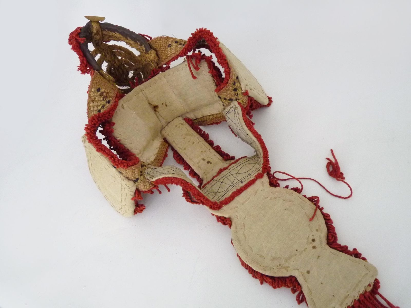 photo for sale Traditional Spanish Donkey Harness Made Of Straw And Wool. Burro Taxi. 19th Century