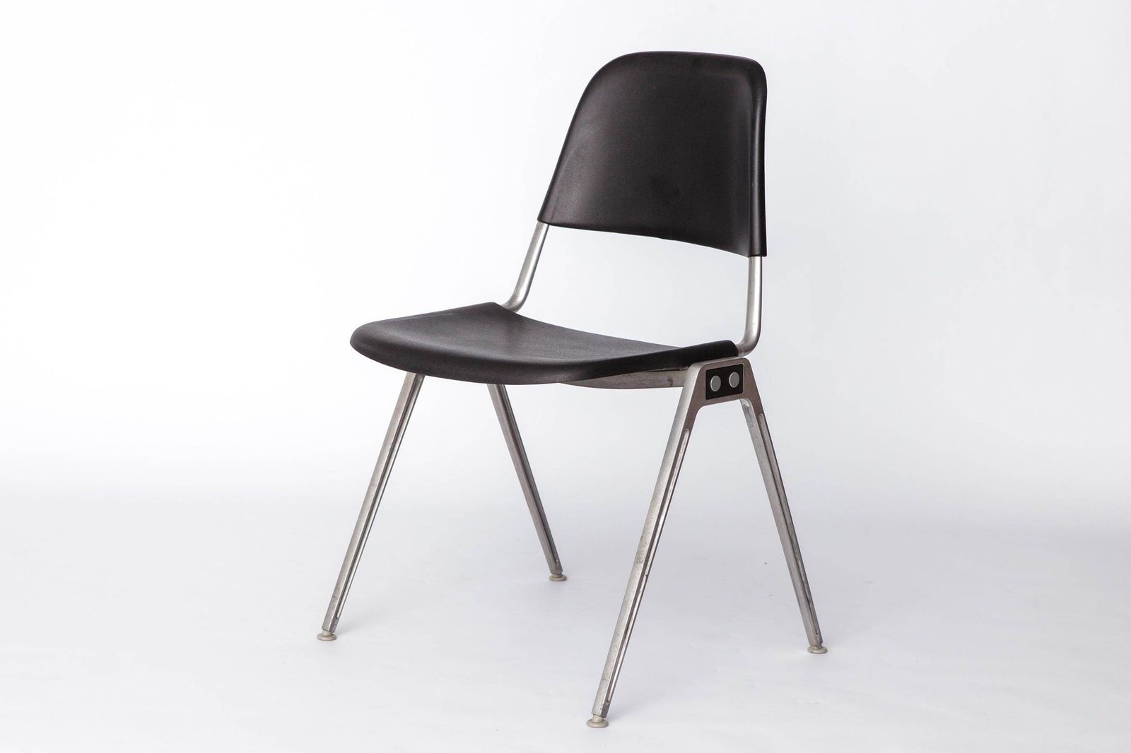Set Of 4 Vintage Knoll Stacking Chairs, Model 1601 By Don Albinson, 1964, Mid Century Modern Aluminum & Plastic photo Furniture
