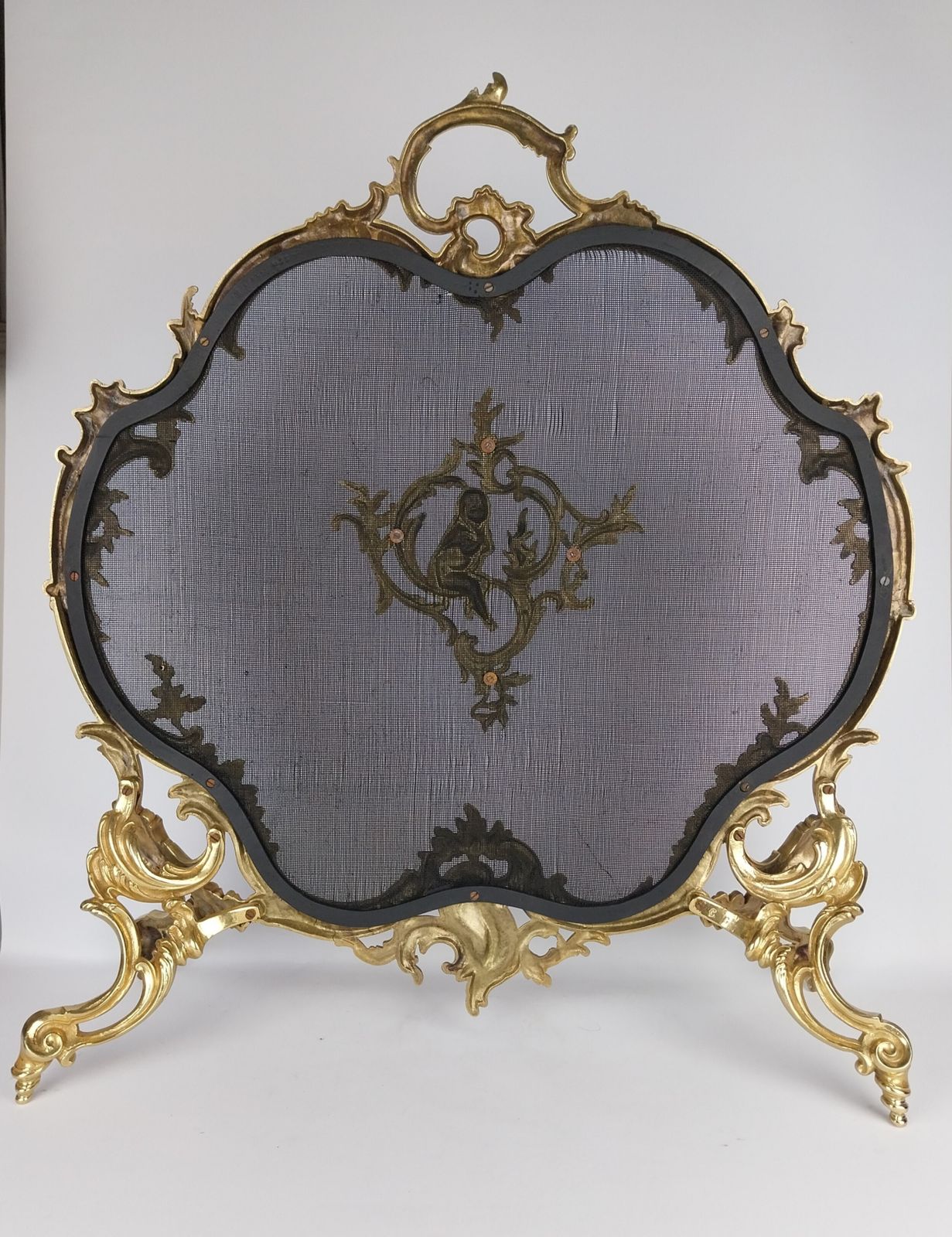 photo for sale Gilt Bronze Fire Screen, 1900s