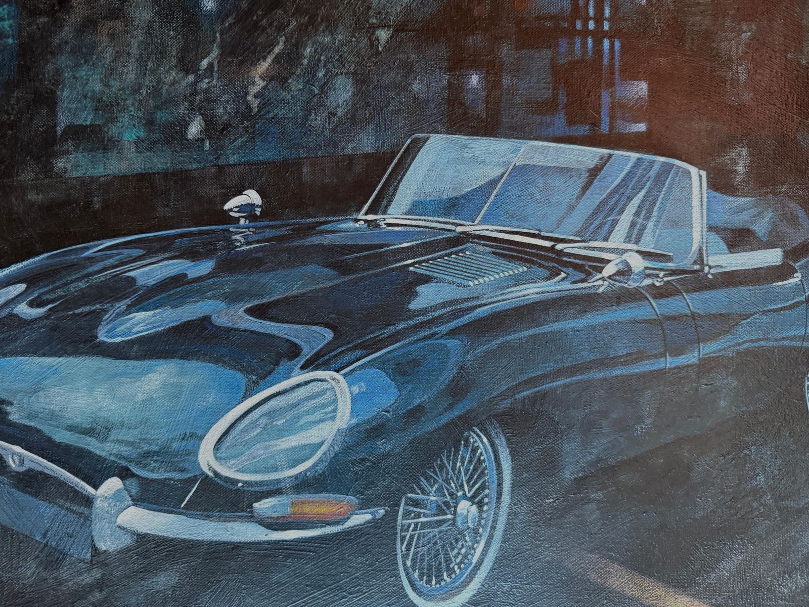 Juan Carlos Ferrigno Jaguar E Type Roadster (Series 1) Oil On Canvas C.2010 photo buy