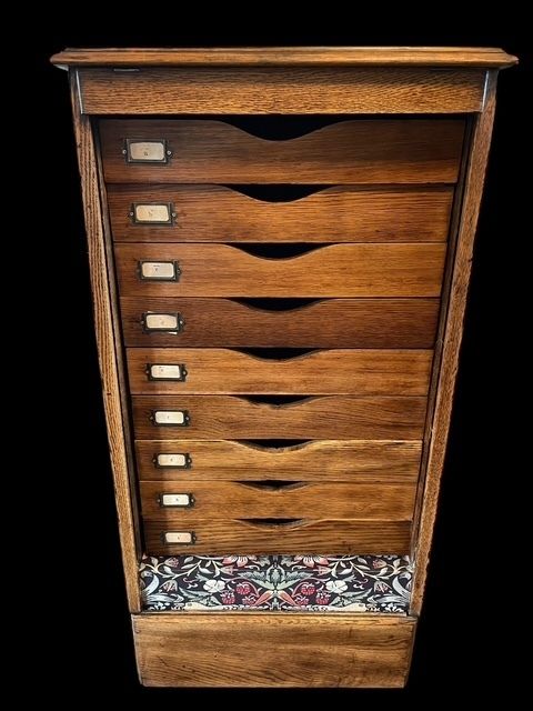 Early 20th. Century 9 Drawer Oak Cabinet photo vintage