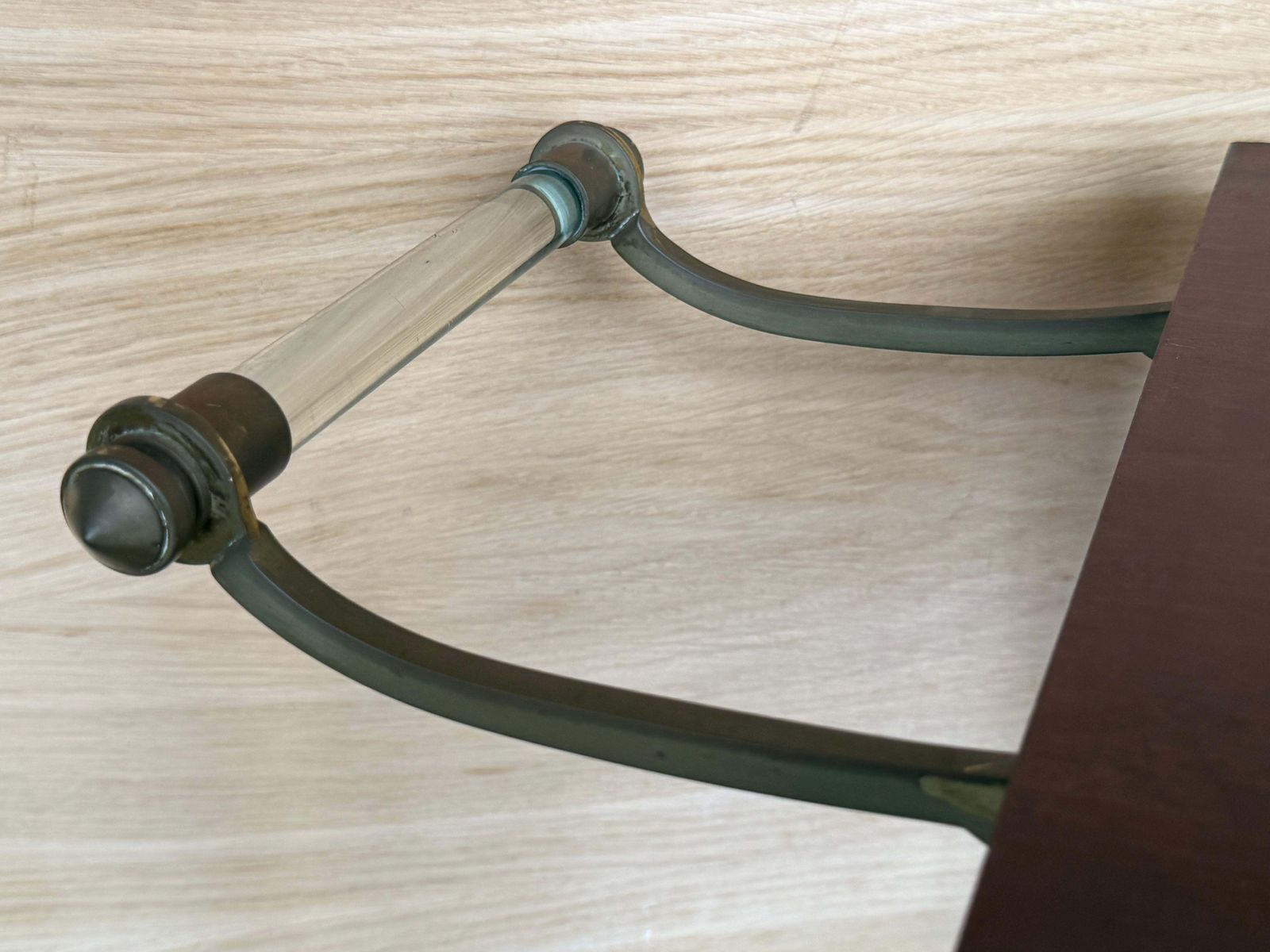 photo vinterior Mid Century Mahogany Wood And Brass Italian Serving Bar Cart, 1960s. Three Level