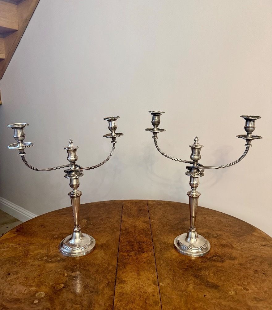 Outstanding Quality Pair Of Victorian Silver Plated Candelabras photo furniture