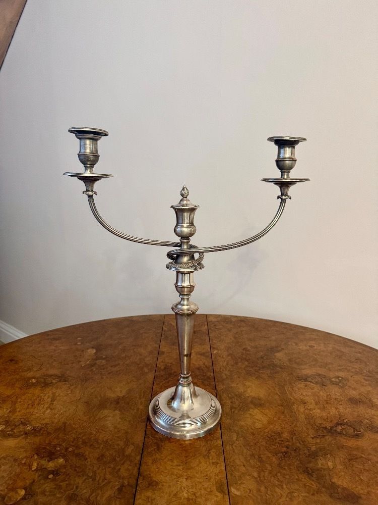 Outstanding Quality Pair Of Victorian Silver Plated Candelabras photo for sale