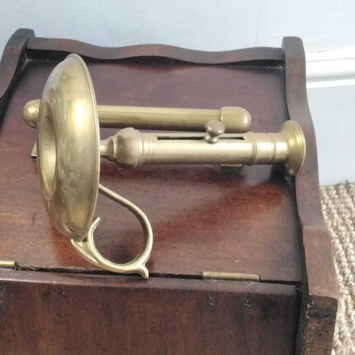 French Brass Wee Willie Winkie Candlestick Brass Candleholder photo vinterior