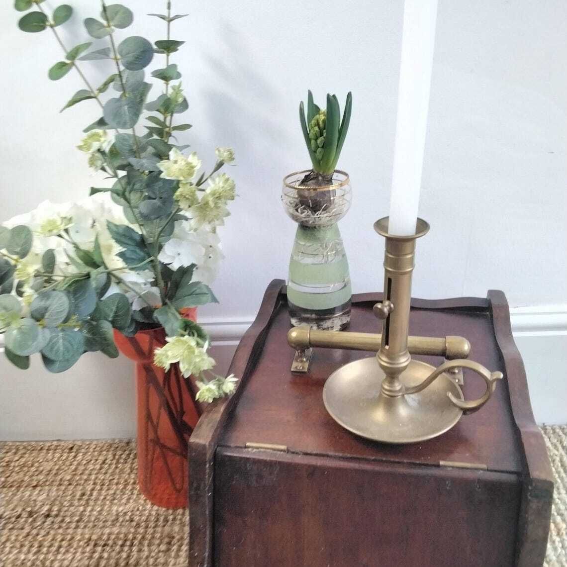 photo furniture French Brass Wee Willie Winkie Candlestick Brass Candleholder