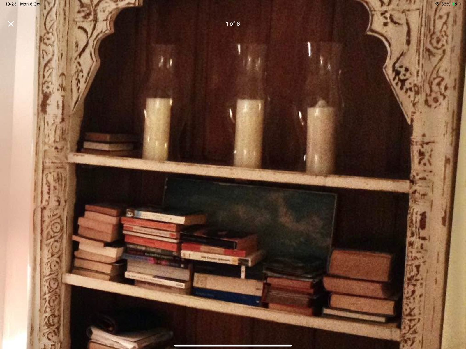 Vintage Indian /(Moroccan Style) Bookcase, Cream, Large photo furniture