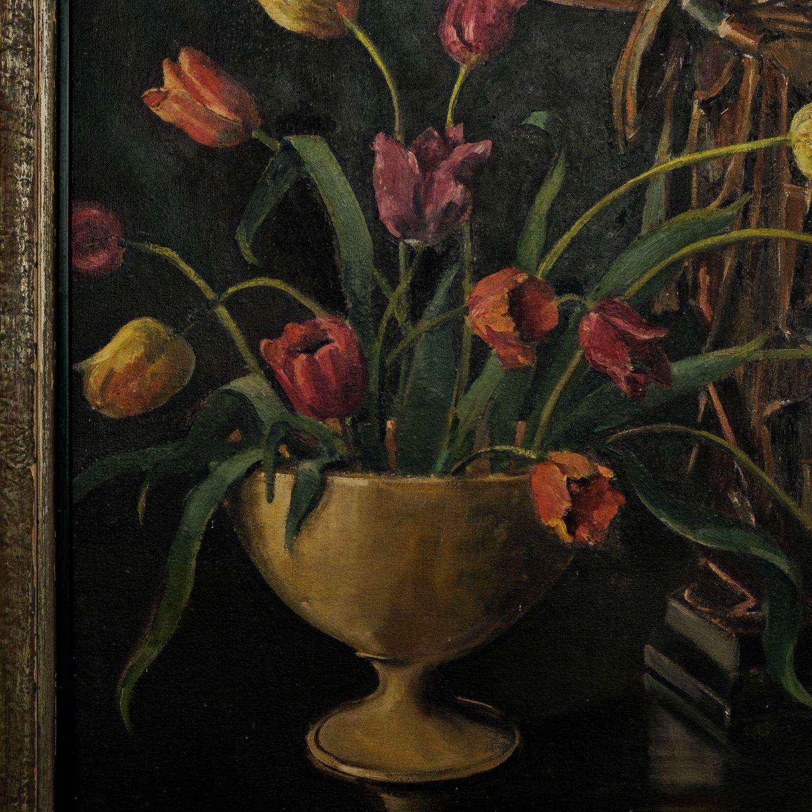 Carved Figure And Tulips 1950, 1950s photo furniture