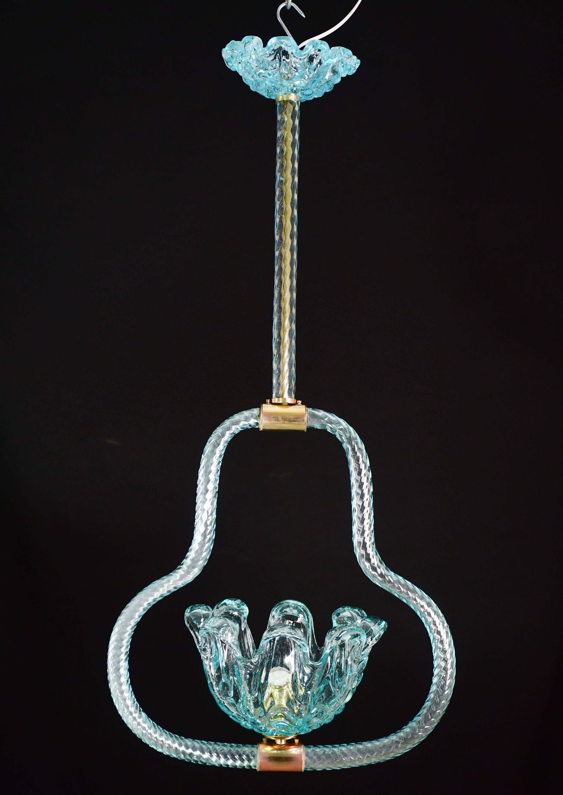 Blu Acquamarine Murano Glass Chandelier By Barovier E Toso Light, 1940s photo furniture