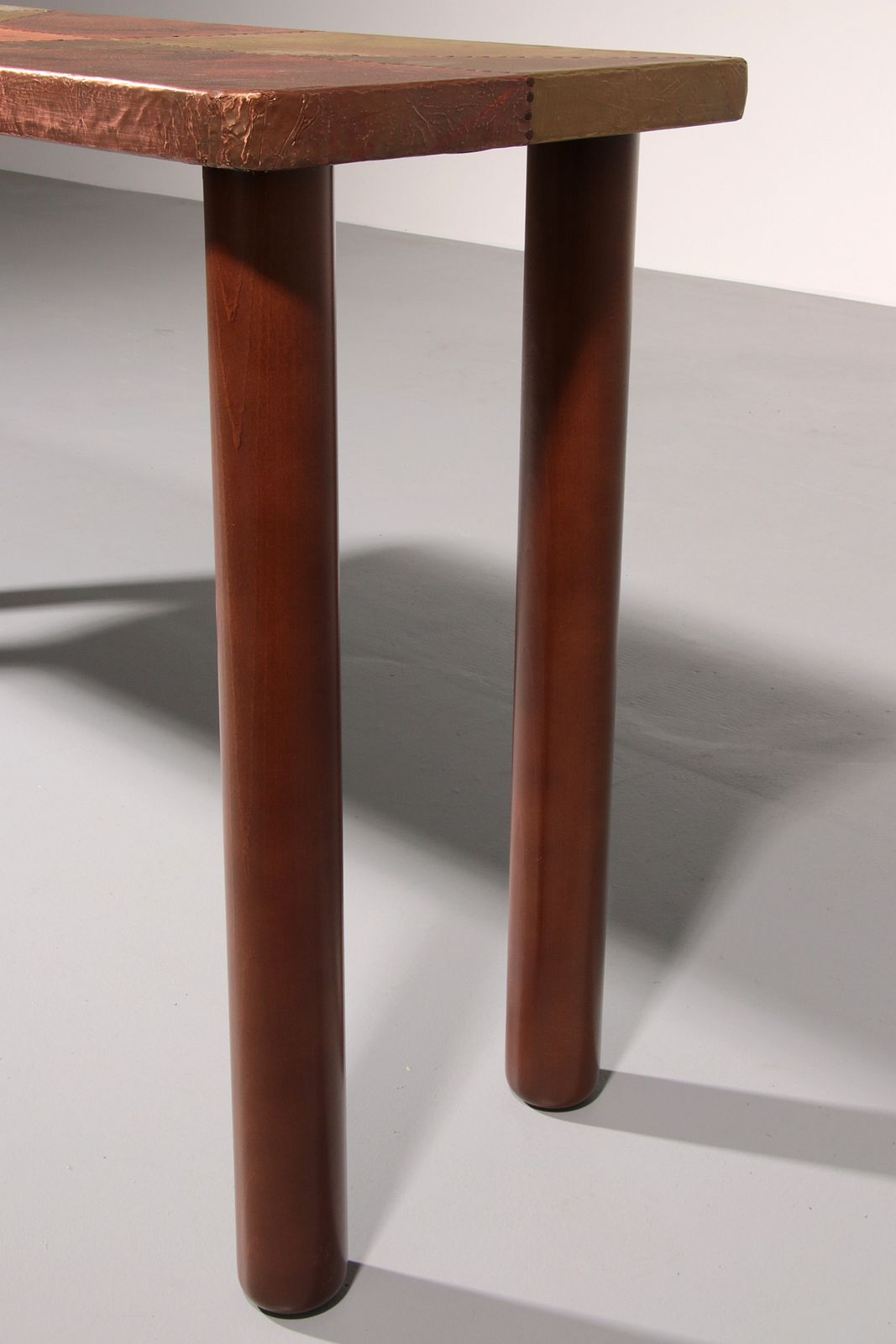 Lorenzo Burchiellaro, Side Table, Copper And Stained Beechwood, Italy, 1960s. photo vinterior