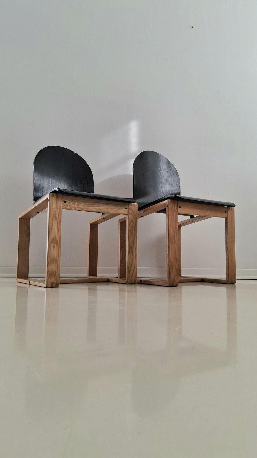 photo for sale 70s Italian Minimalist Bentwood Chairs, Ash And Ebonised 1 Of 2