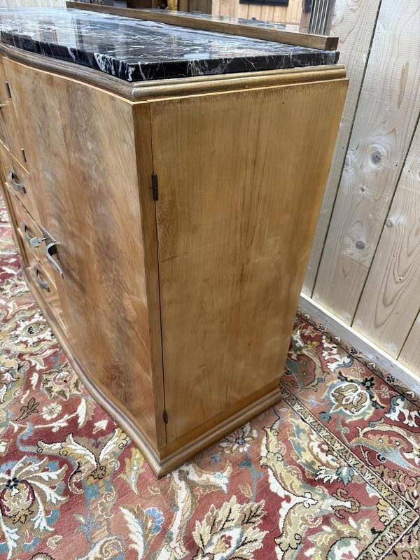 Buffet Bas époque Arr Déco Avec Miroir Et Marbre photo 900.0