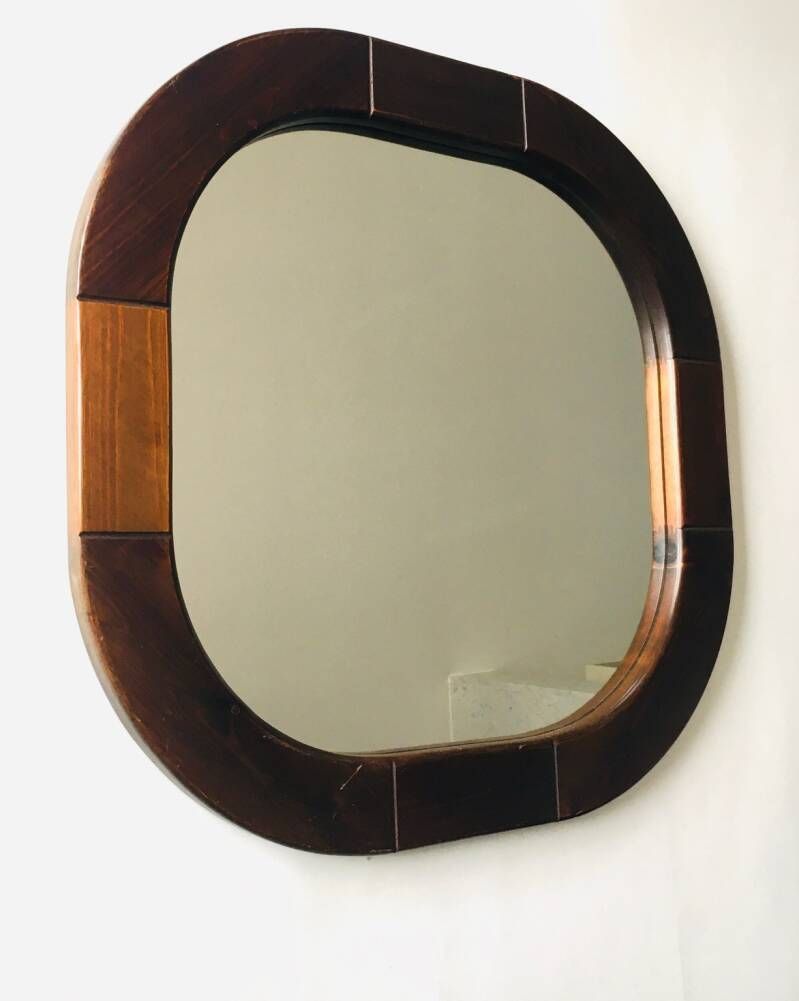 1970's Design Finja Mirror In Stained Pine By Ikea photo buy