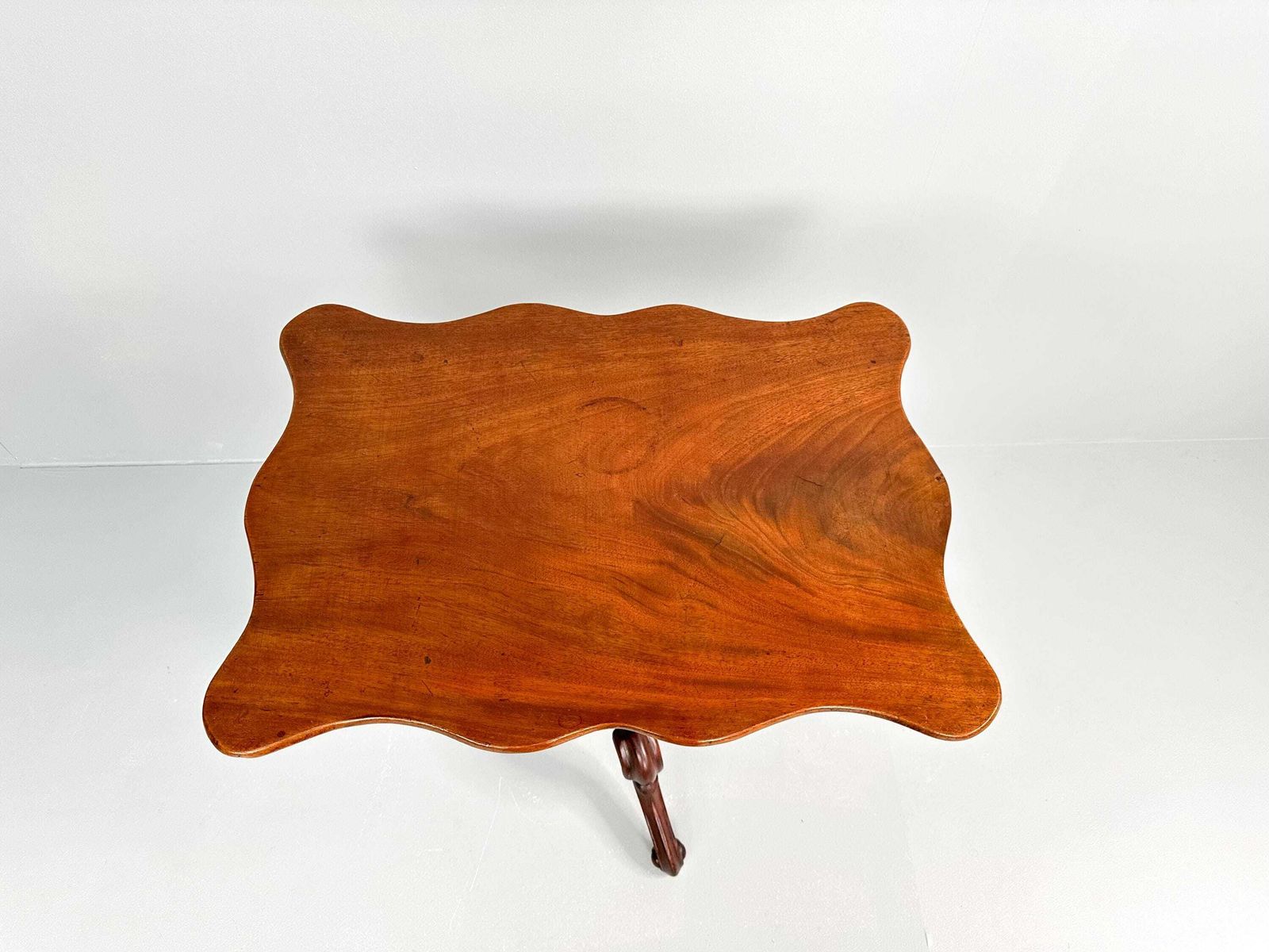 Antique Mahogany Pedestal Table With Contoured Top photo 264.0