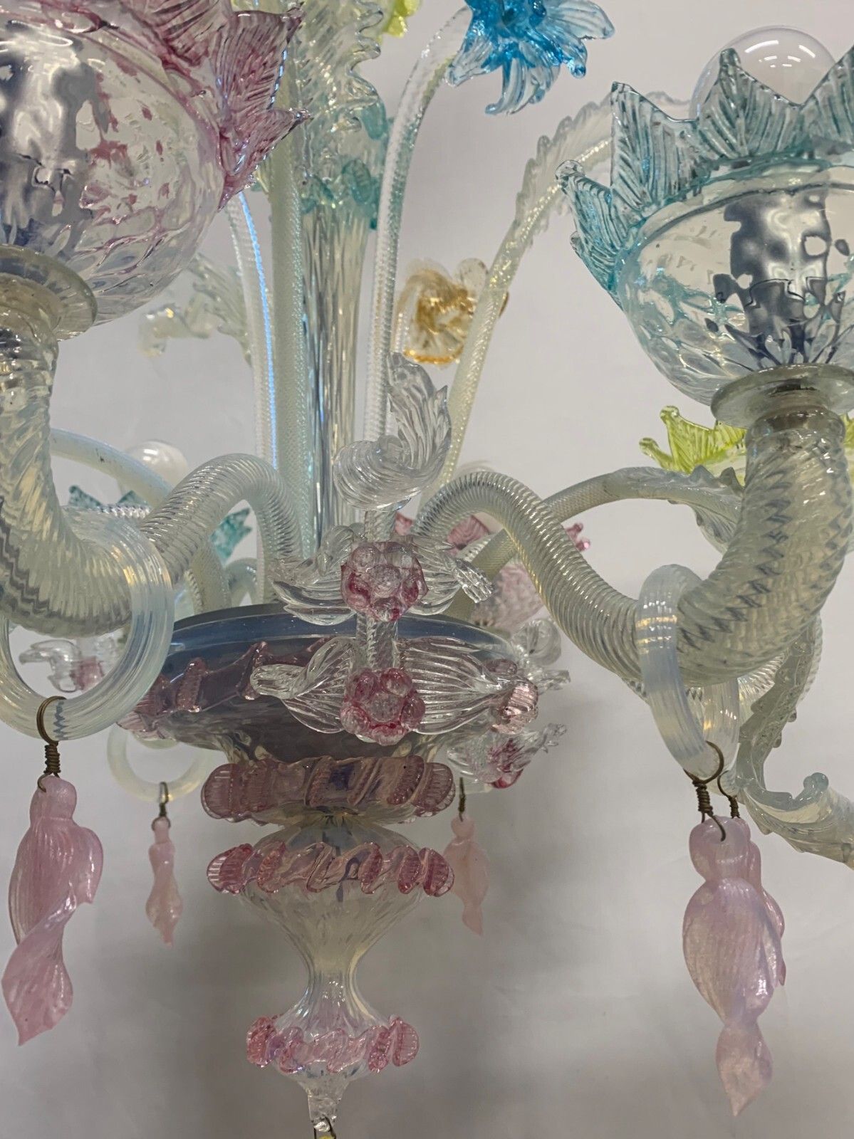 Murano Pendant Chandelier Attributed To Cesare Toso 1960s 6 Lights Italy photo Lighting
