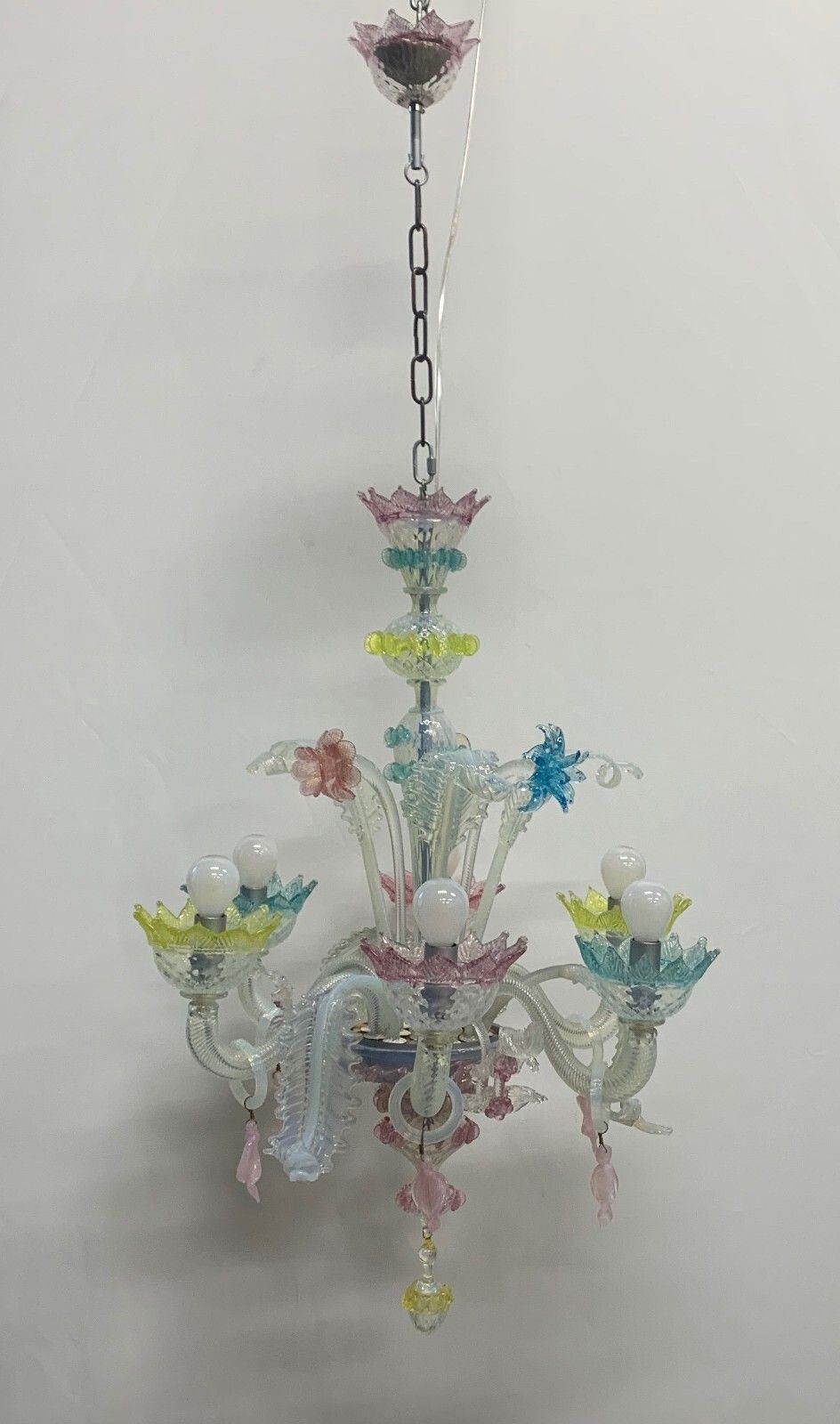 Murano Pendant Chandelier Attributed To Cesare Toso 1960s 6 Lights Italy photo 783.0