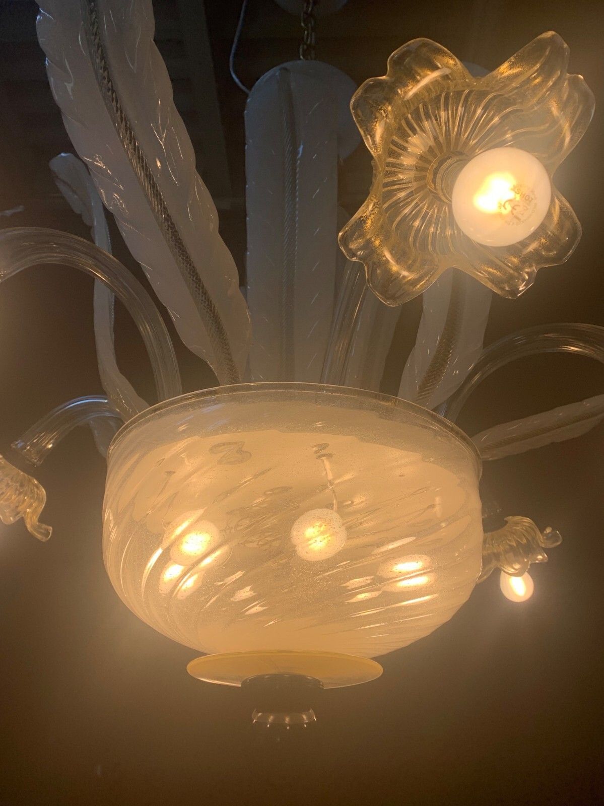 Murano Glass Chandelier Attributed To Seguso 1960 Vintage Made In Italy photo buy