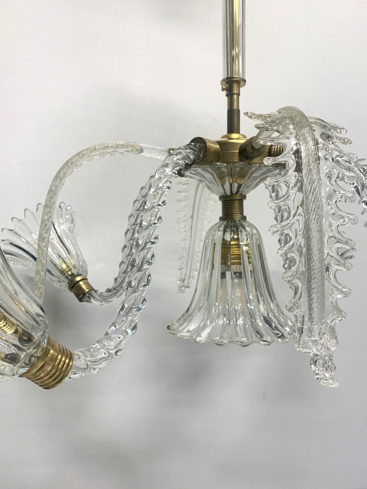 Vintage Chandelier Attributed To Seguso 1950 Chrome 5 Lights photo for sale