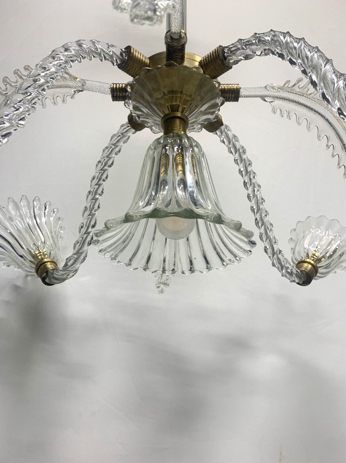 Vintage Chandelier Attributed To Seguso 1950 Chrome 5 Lights photo Lighting