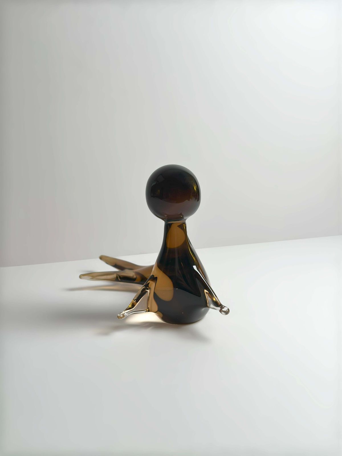 Murano Smoked Sommerso Glass Seal Sculpture, V. Nason, Italy  1970s photo buy