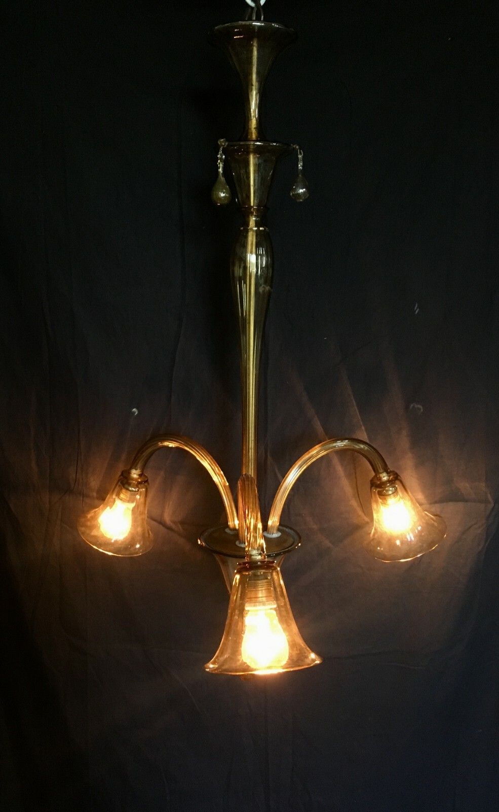 Pair Of Chandeliers Venini Rare And Original (Read Well) Chandelier Venini 1920 photo for sale