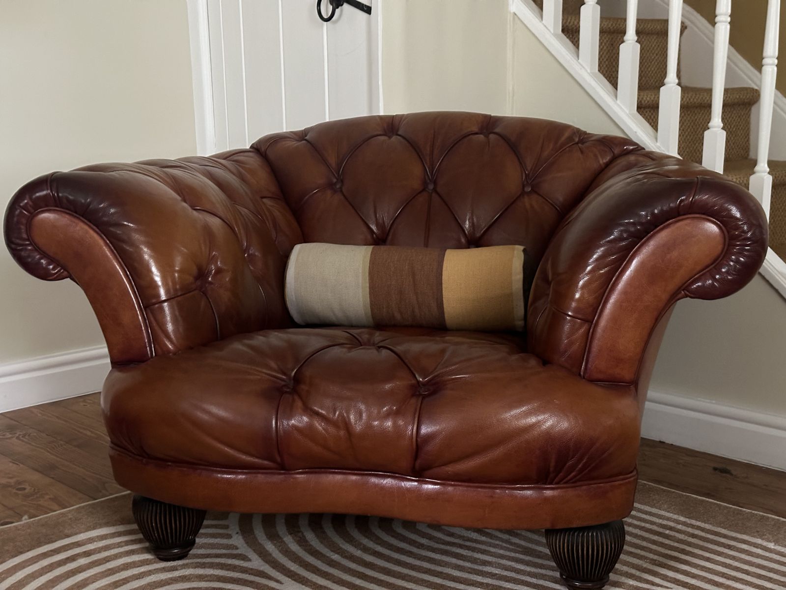Tetrad Oskar Chesterfield Chair In Brown Buffalo Hide Leather Stunning photo vinterior