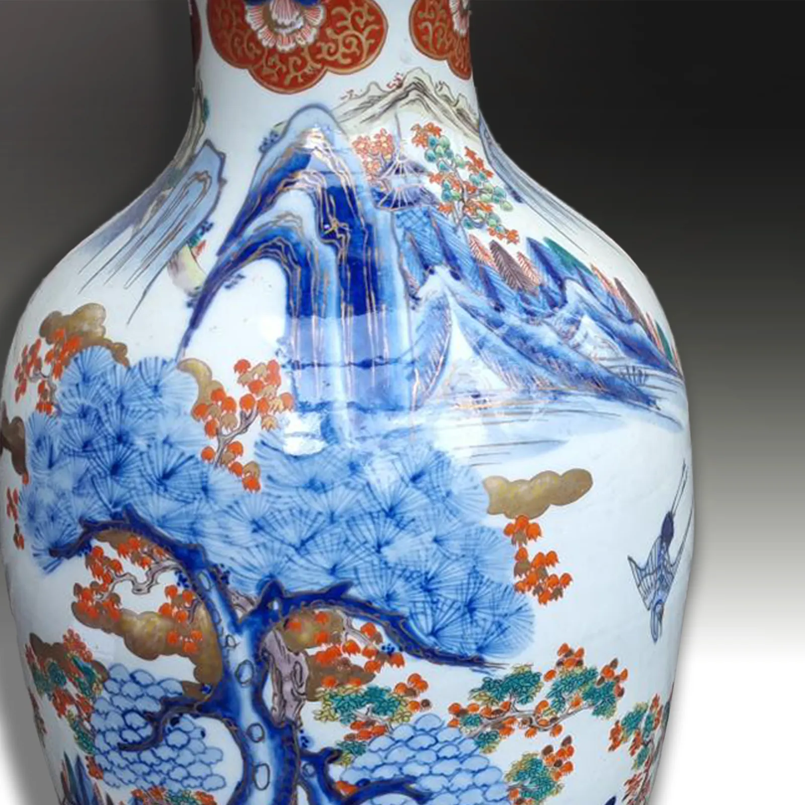 Japanese Edo Period Large Arita Vase Magnificent Quality. 72cm Tall With Stand photo buy