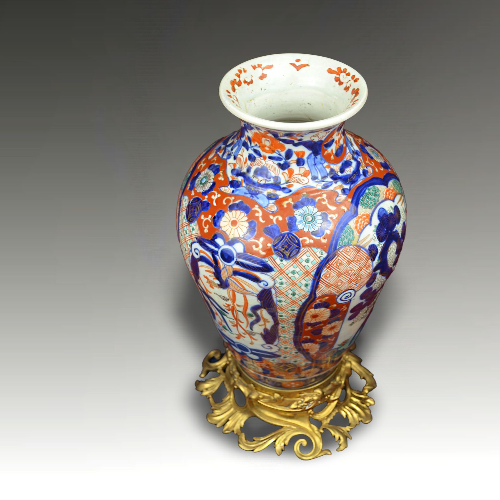 Japanese Ormolu Mounted Imari Lge Vase Late Edo/Early Meiji Stunning  40cm H photo Home Decor
