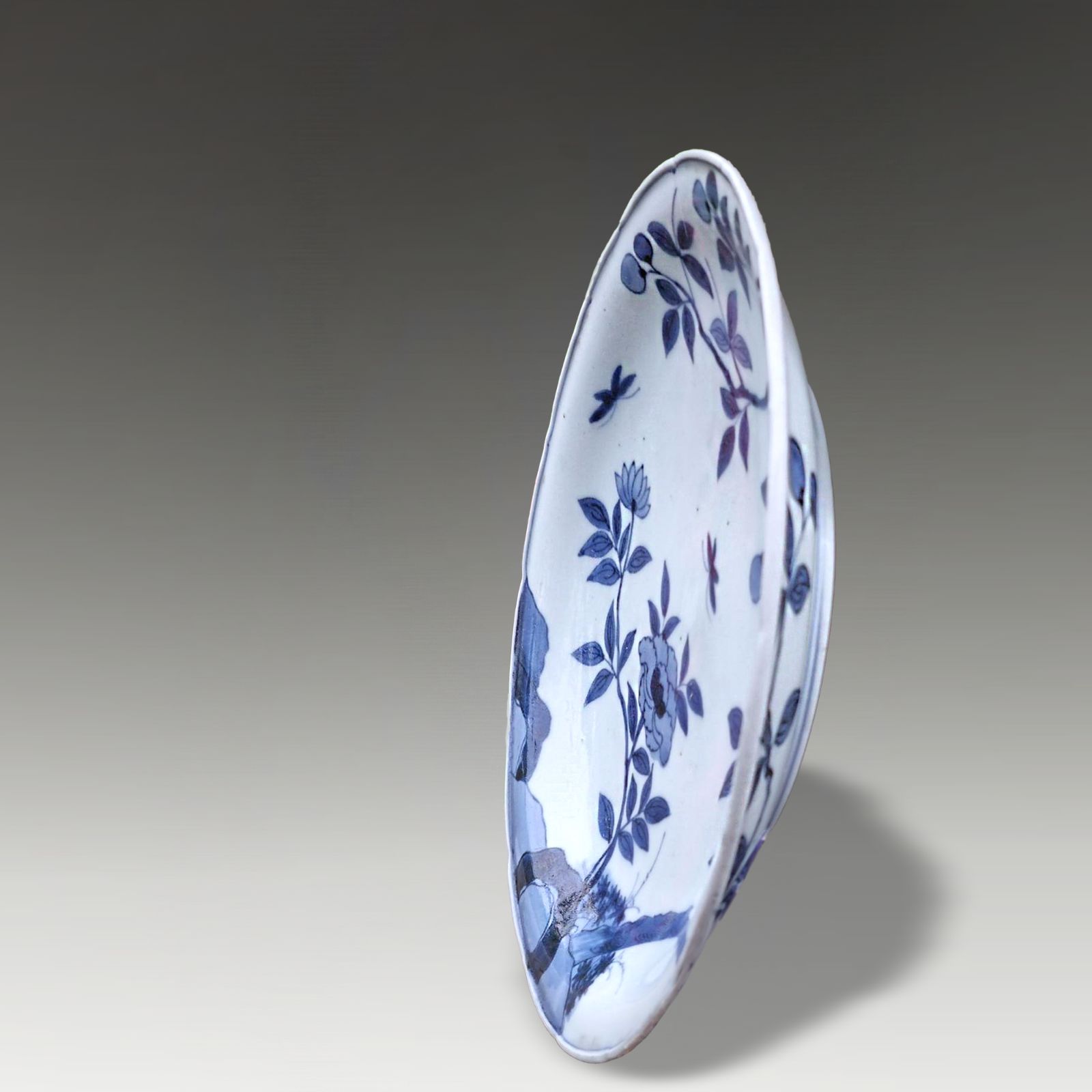 Japanese Kakiemon Early 1700's  Unusual Cobalt Blue/W  Rare And Magnificent 22cm photo 400.0