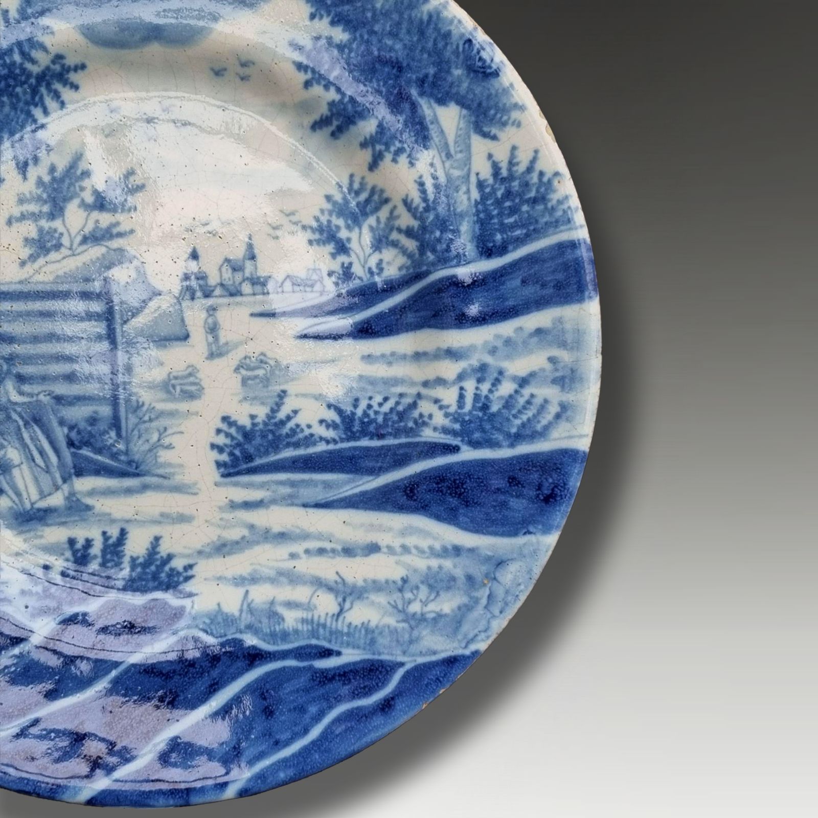 Delft Dish "De Porceleyne Bijl" Circa 1770  Months Series "Meij" Superb  24cmd photo Home Decor