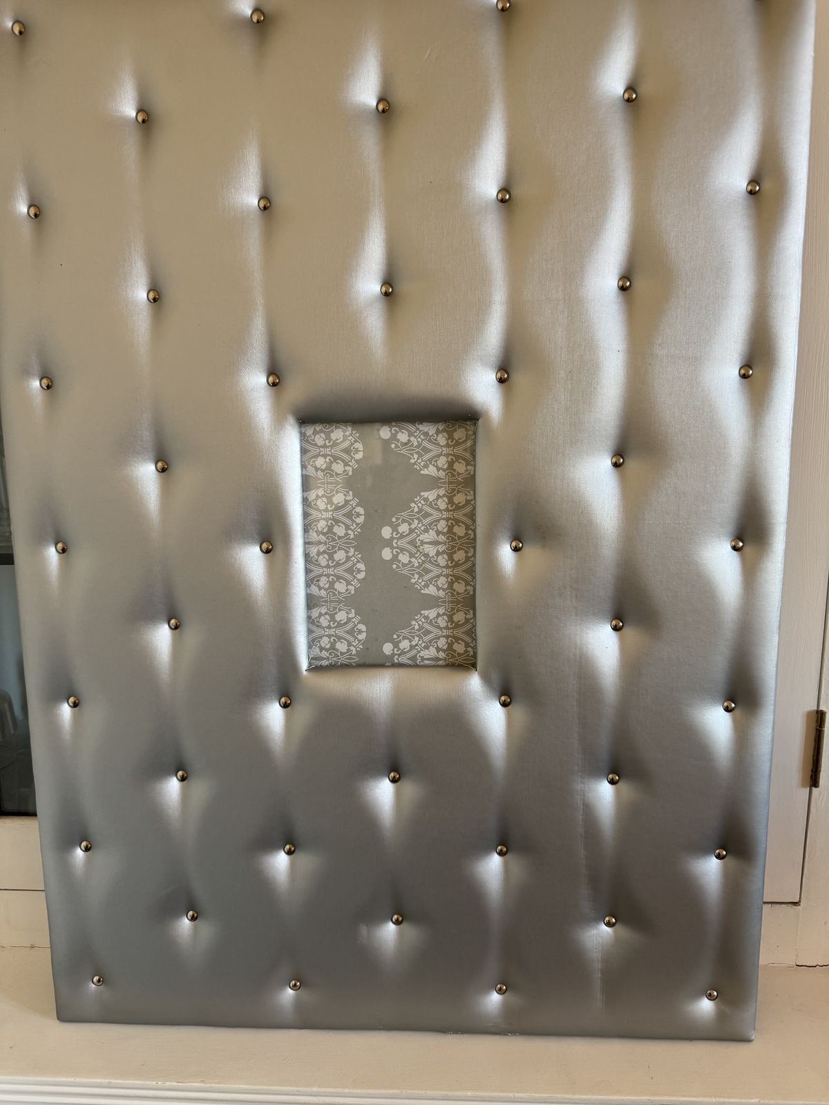 Large Scale Silver Faux Leather Padded And Studded Picture Frames photo buy