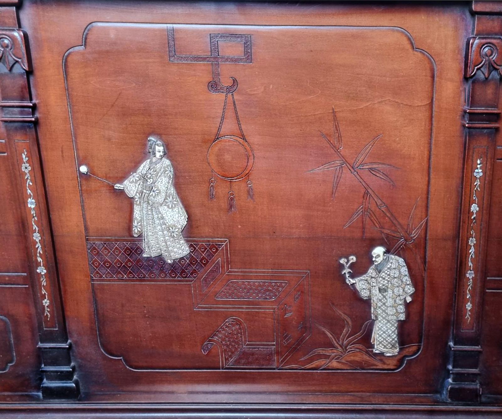 Magnificent French Gabriel Viadot  Circa 1878  Aesthetic Movement Kneehole Desk photo 17973.0