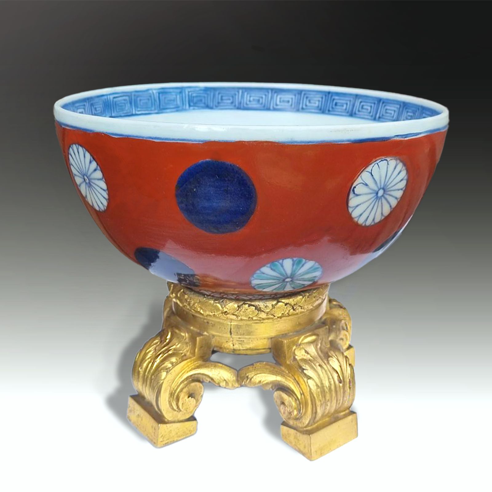 18th Century Chinese Imari Bowl Ormolu Mounted French Louis XVI  Exceptional photo Home Decor