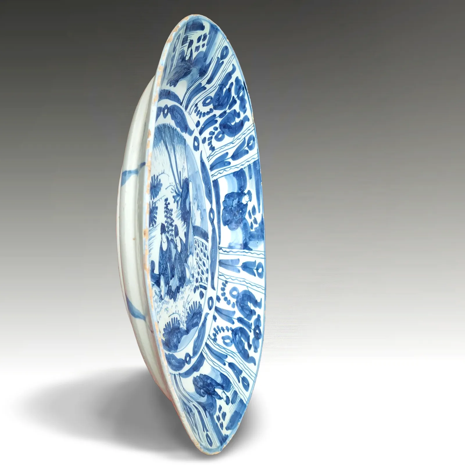 Delft  Early Kraak Charger Late 17th C English? Magnificent Quality 34cm D photo 794.0