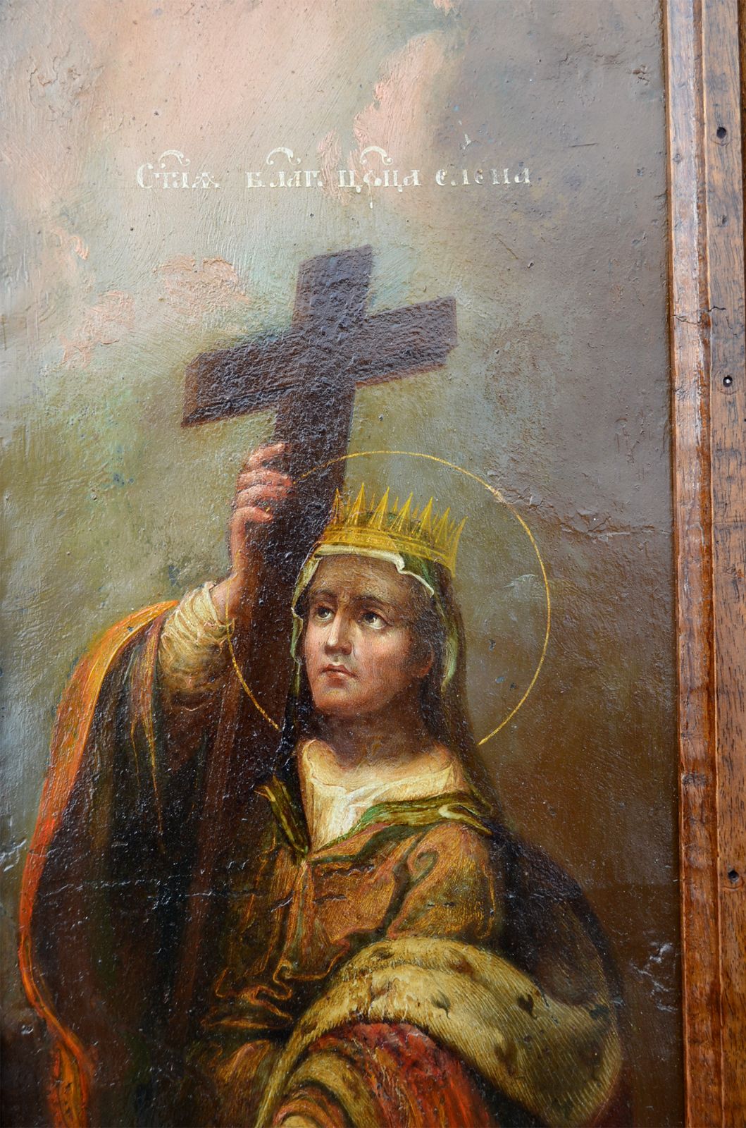Rare Early Russian Icon Paintings On Copper Set In A Gothic Arts & Crafts Frame photo 1989.0