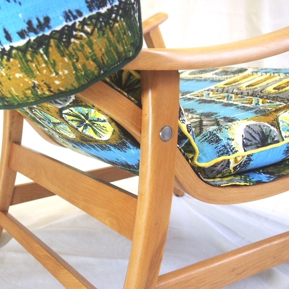 photo vinterior Scandi Style Lounge Chair, Restyled And Recovered In Vintage Fabric