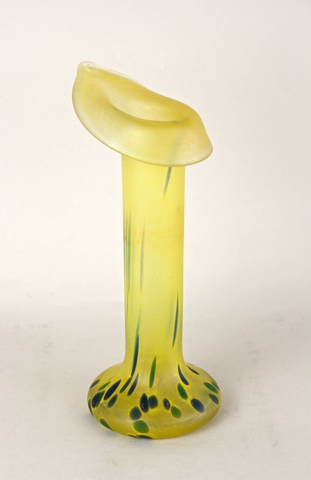 Home Decor 20th Century Yellow Art Nouveau Vase, Bohemian Glass, Cz Ca. 1910 photo