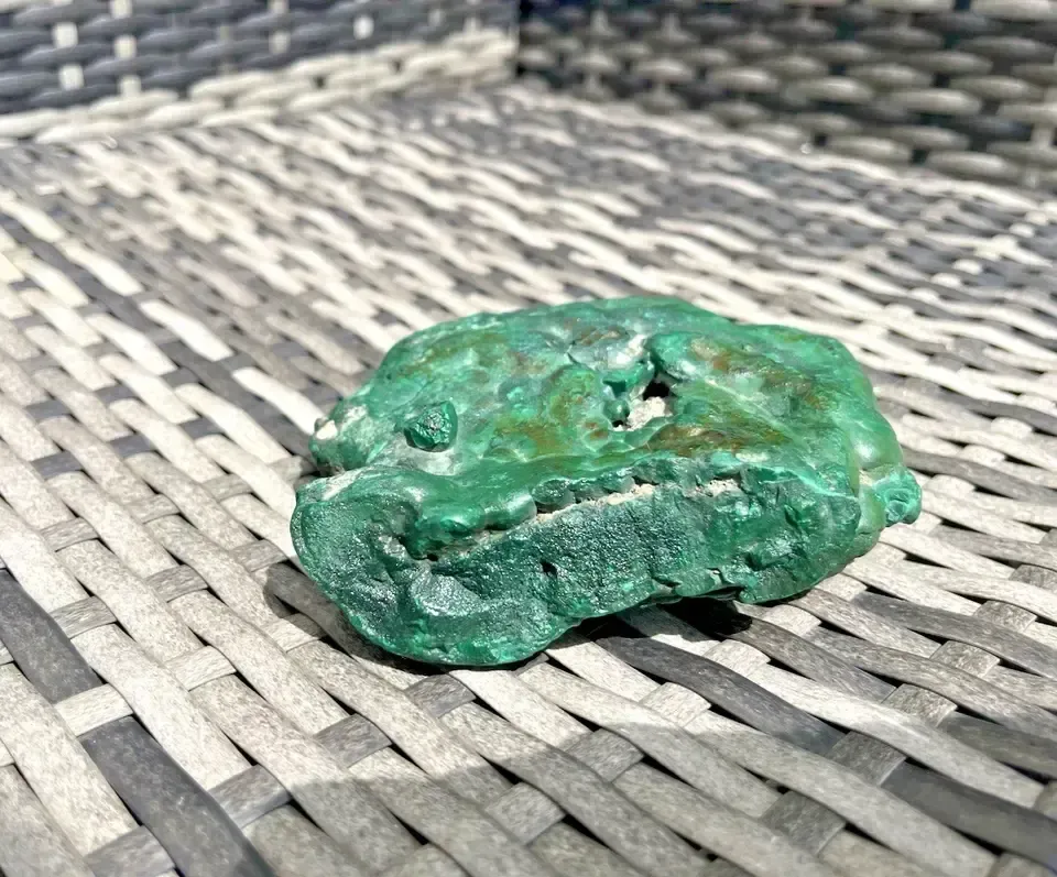 photo furniture 985g Antique Malachite Crystal Mineral Ashtray Geode Trinket Dish Congo Vintage