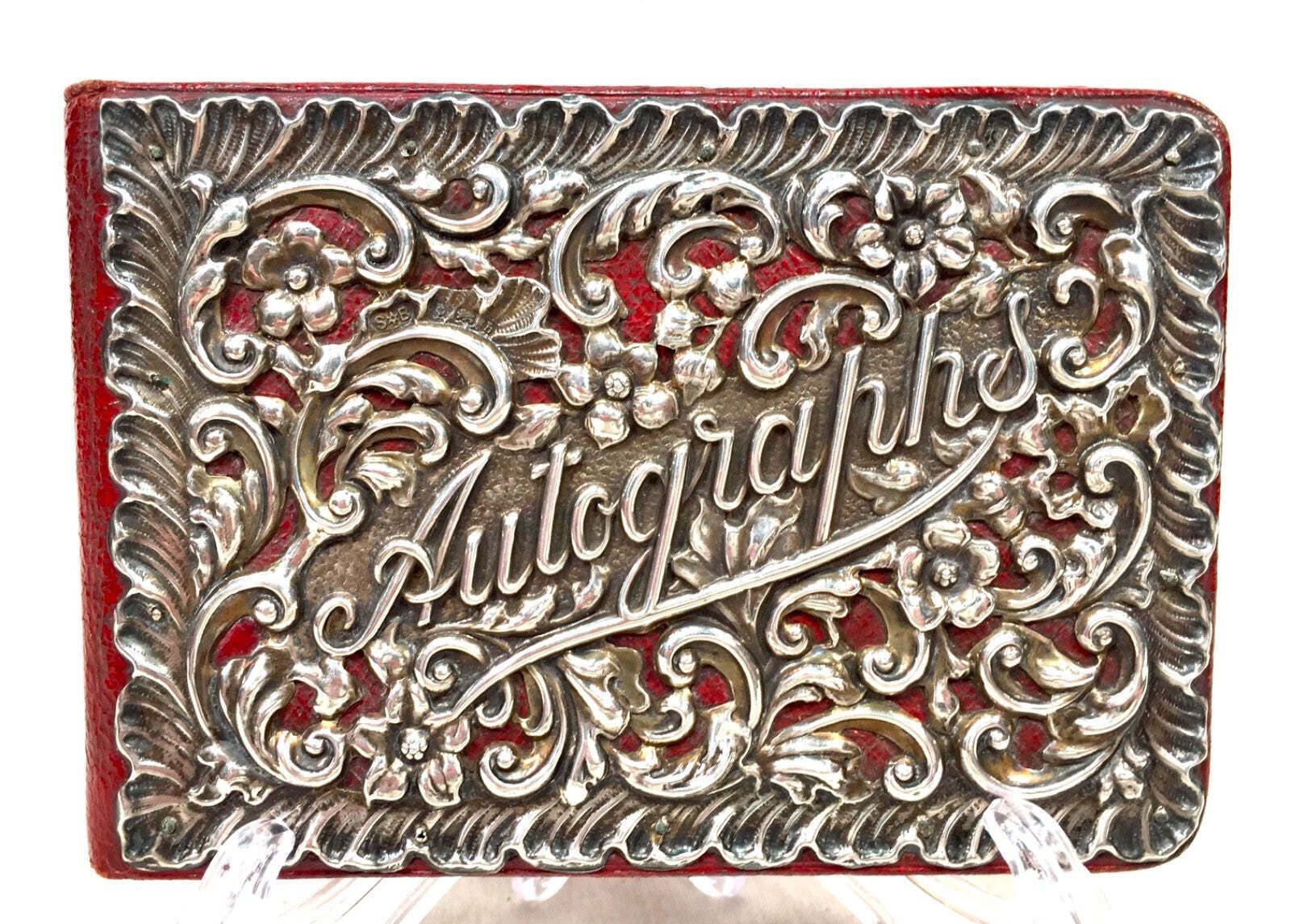 Antique Rock Brothers & Payne London Sterling Silver Autograph Notebook C.1901 photo furniture