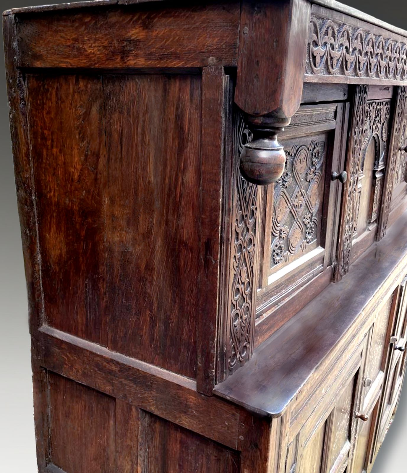 Mid 17thc Oak Large Court Cupboard Circa 1645   180cm Wide photo for sale