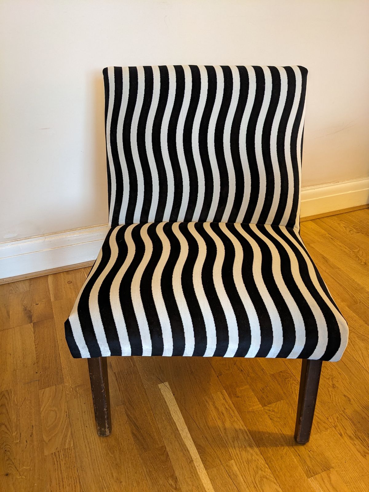 Mid Century Lounge Chair, Upholstered In Christian Lacroix Monochrome Fabric photo vinterior