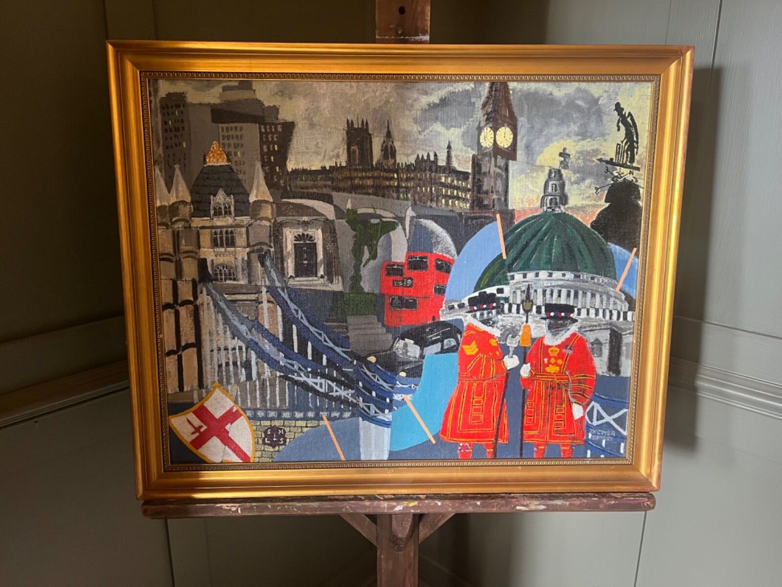 Large Oil Painting ‘The Spirit Of London’ Original & Vibrant Work photo furniture