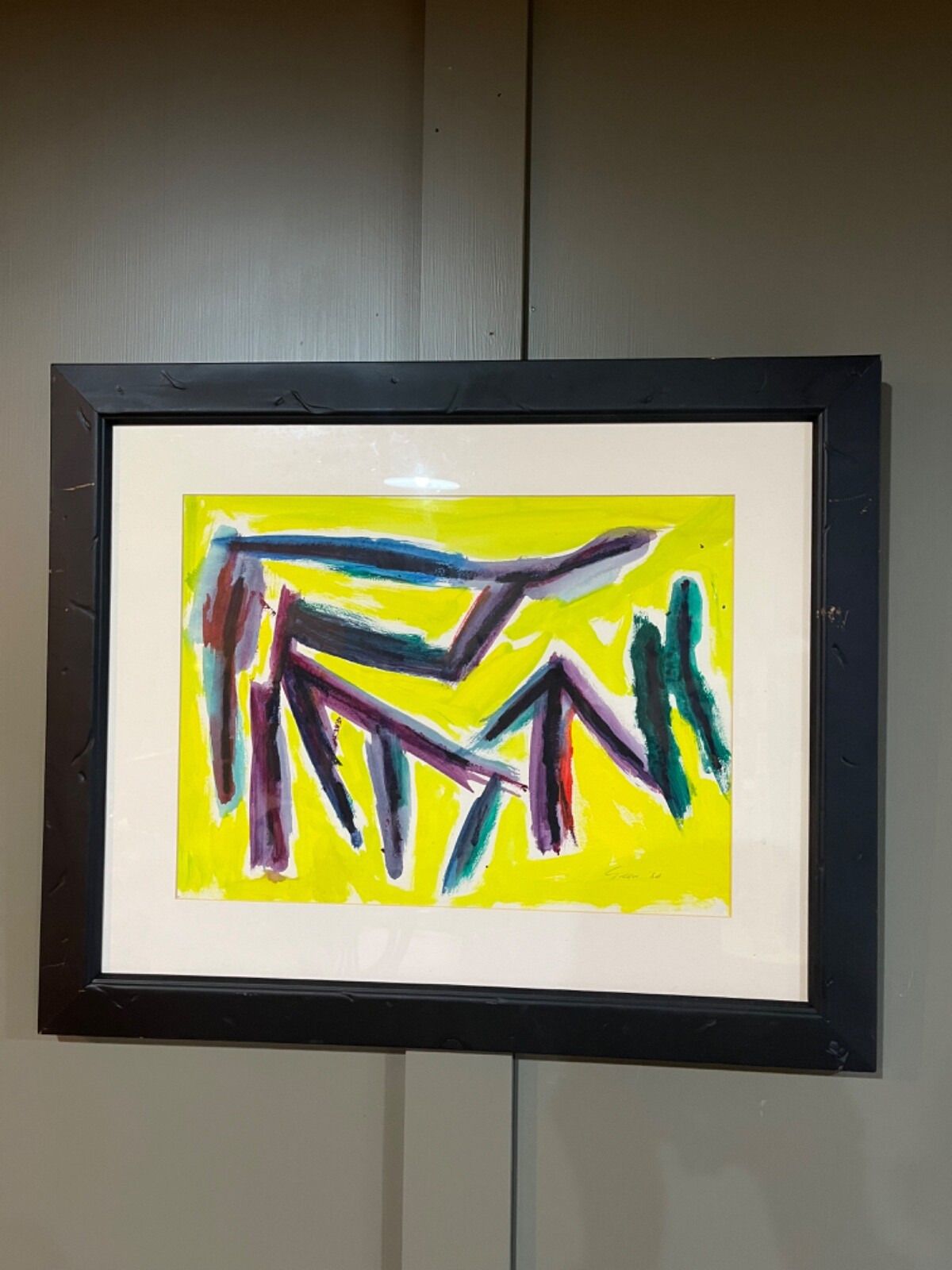 Original William Gear Painting Water Colour Abstract Composition 1984 “Rhodes” photo 795.0