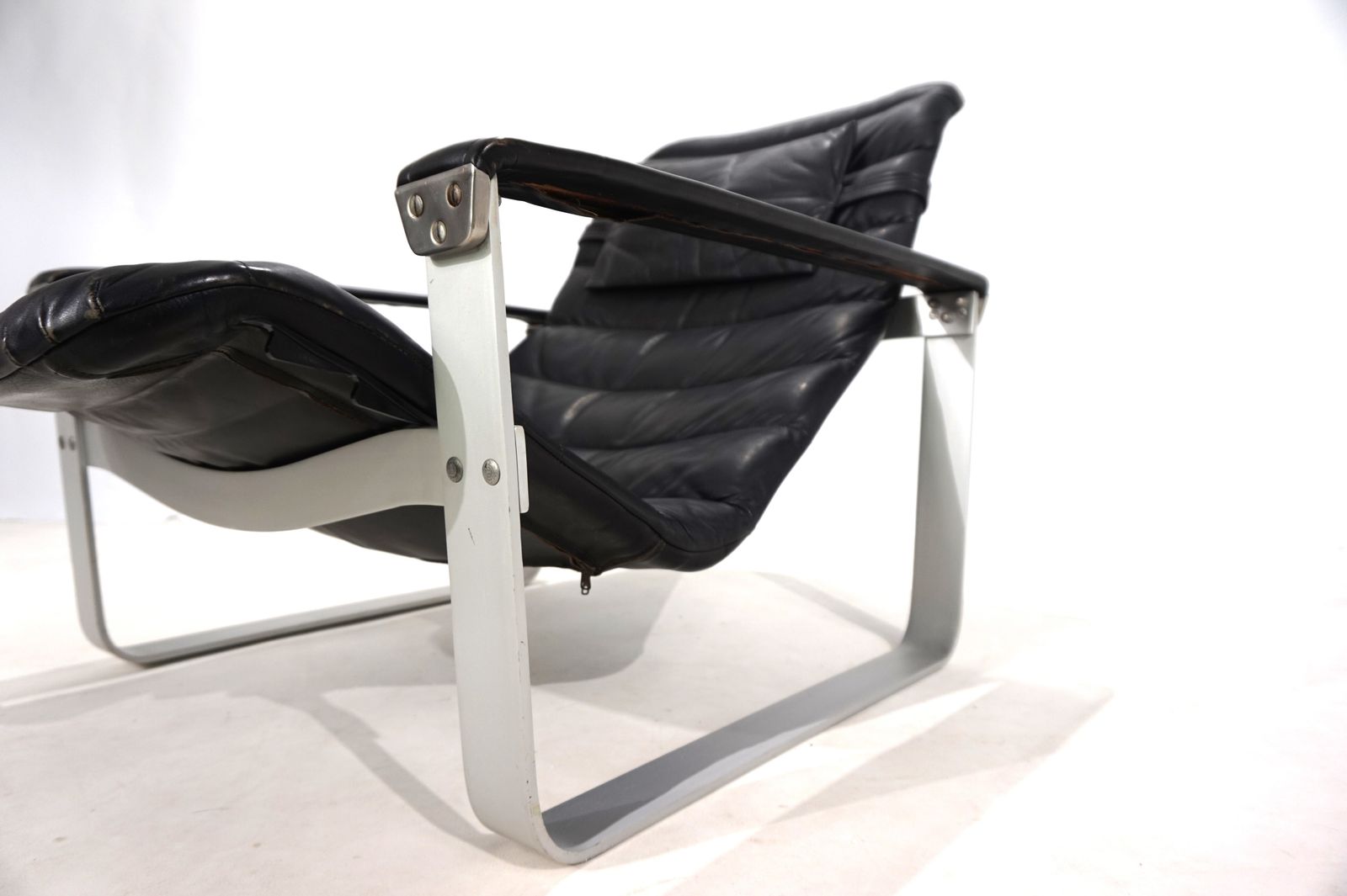 photo for sale Asko Pulkka Leather Lounge Chair By Ilmari Lappalainen, 1960