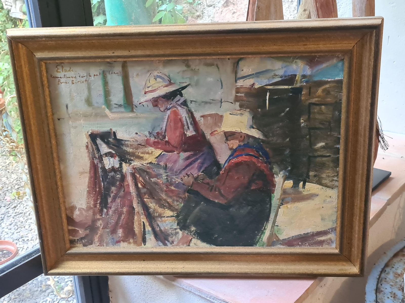 Art Nguyen Van Binh Cirlot Mending The Fish Nets, Post Impressionist Marine Scene, Les Remailleures photo