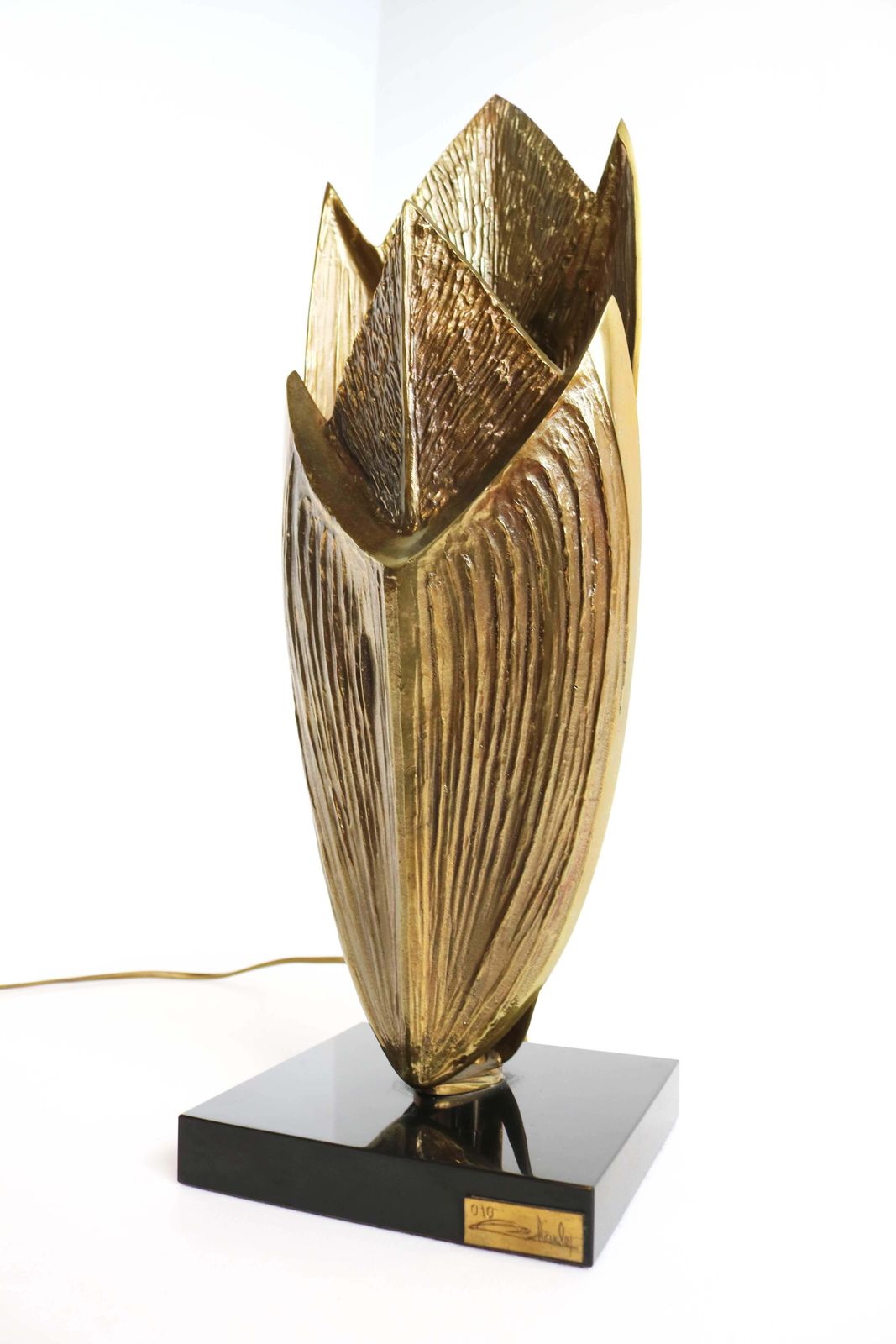 Bronzen Tafellamp Cythere Van Chrystiane Charles Voor Maison Charles, Frankrijk, Ca. Jaren 1970 photo for sale