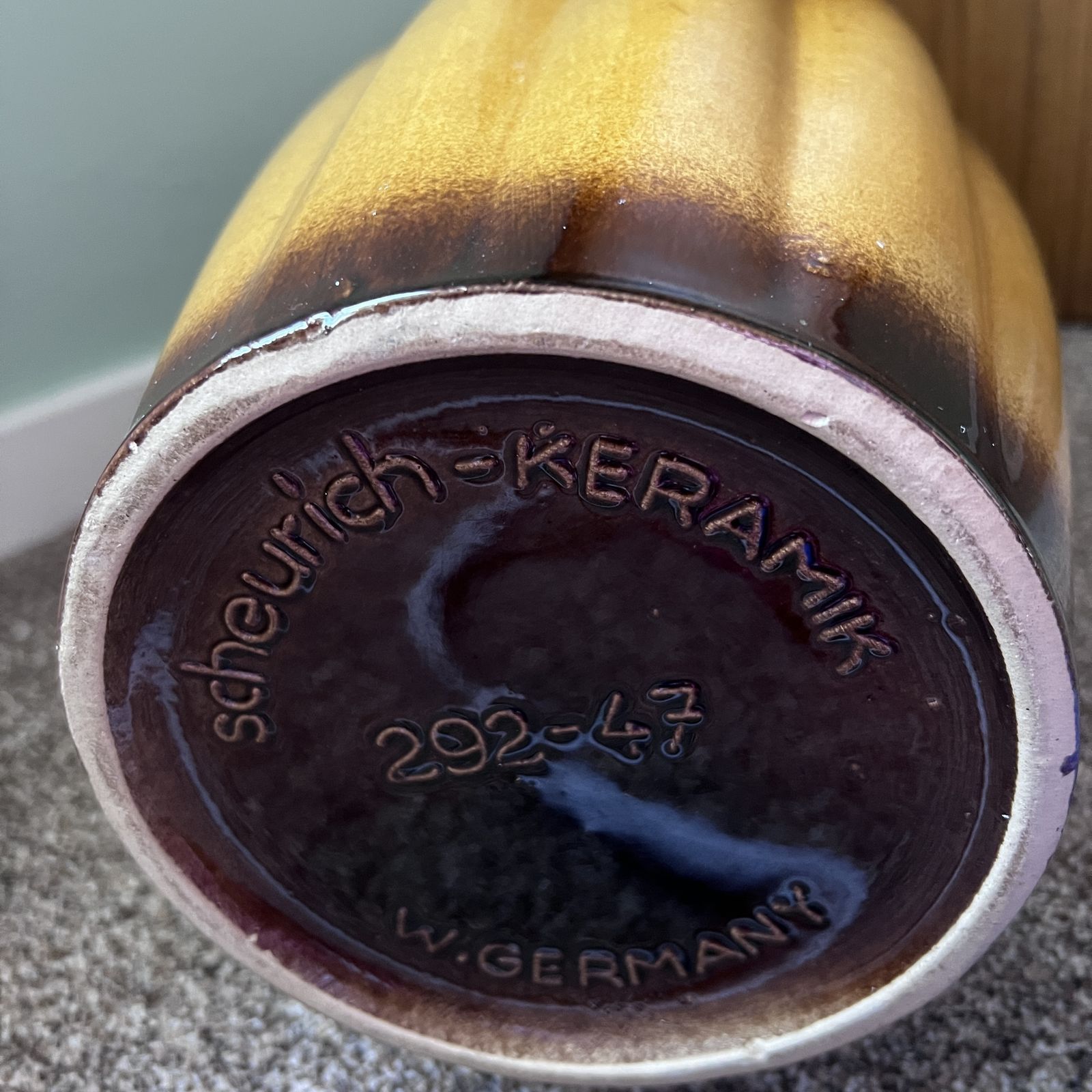 West German Scheurich Keramik Floor Vase Mid Century Modern photo for sale