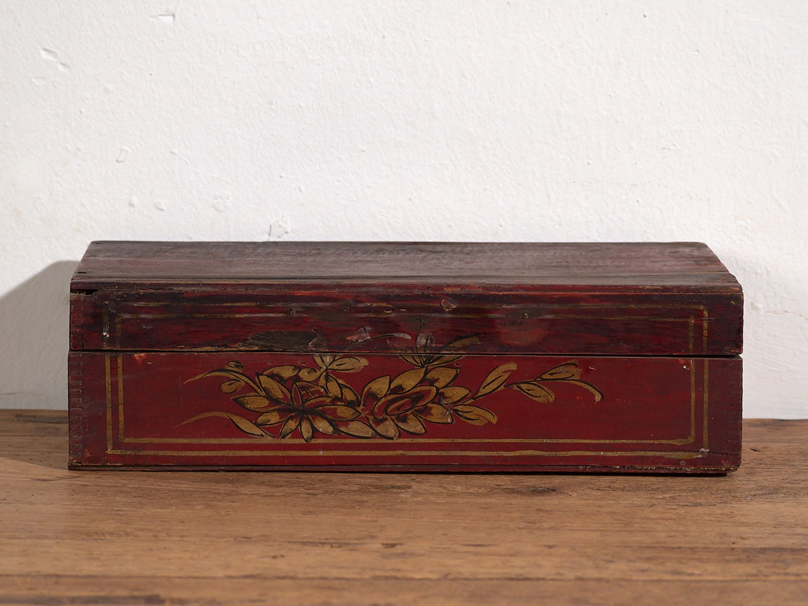 Antique Hand Painted Box With Floral Details (C.1900) #24 photo Home Decor