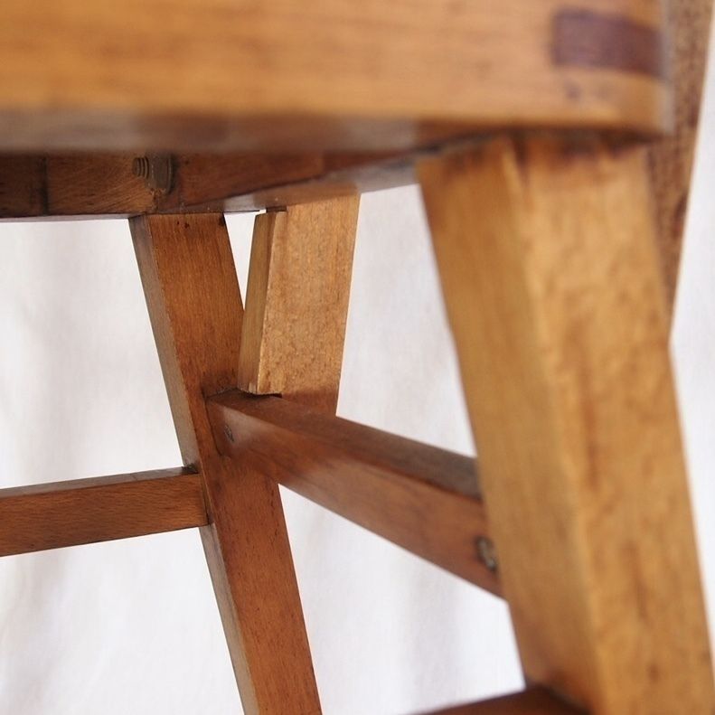 photo for sale Children’s Stool. 1950’s Classic Square Stool With A Drop In Seat And Back Rest. Modern Green Funky Upholstery.
